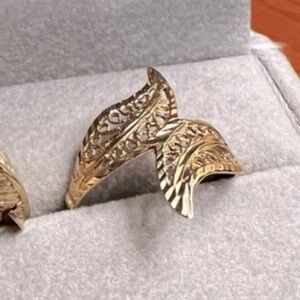 14k Gold Feather Ring Reserved for Melissa